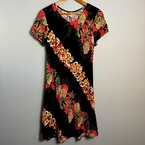 Hilo Hattie The Hawaiian Original Tropical Floral Mumu Dress Lightweight Large